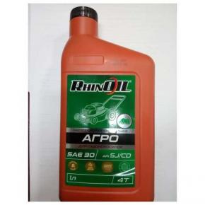  Масло моторное минеральное (RHINOIL АГРО 4T SAE30) (1л) газонокосилка  (API SJ/CD)