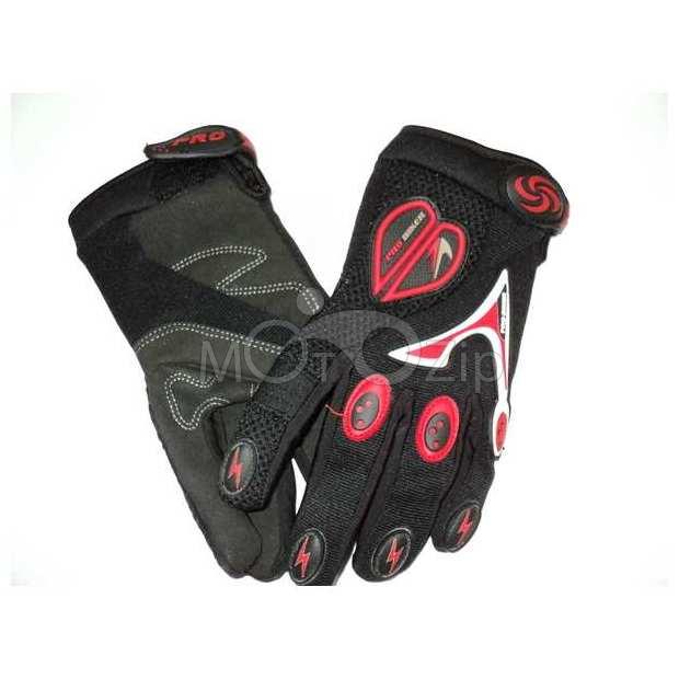  Перчатки PRO-Biker СЕ-06 кожа+текстиль с пальцами